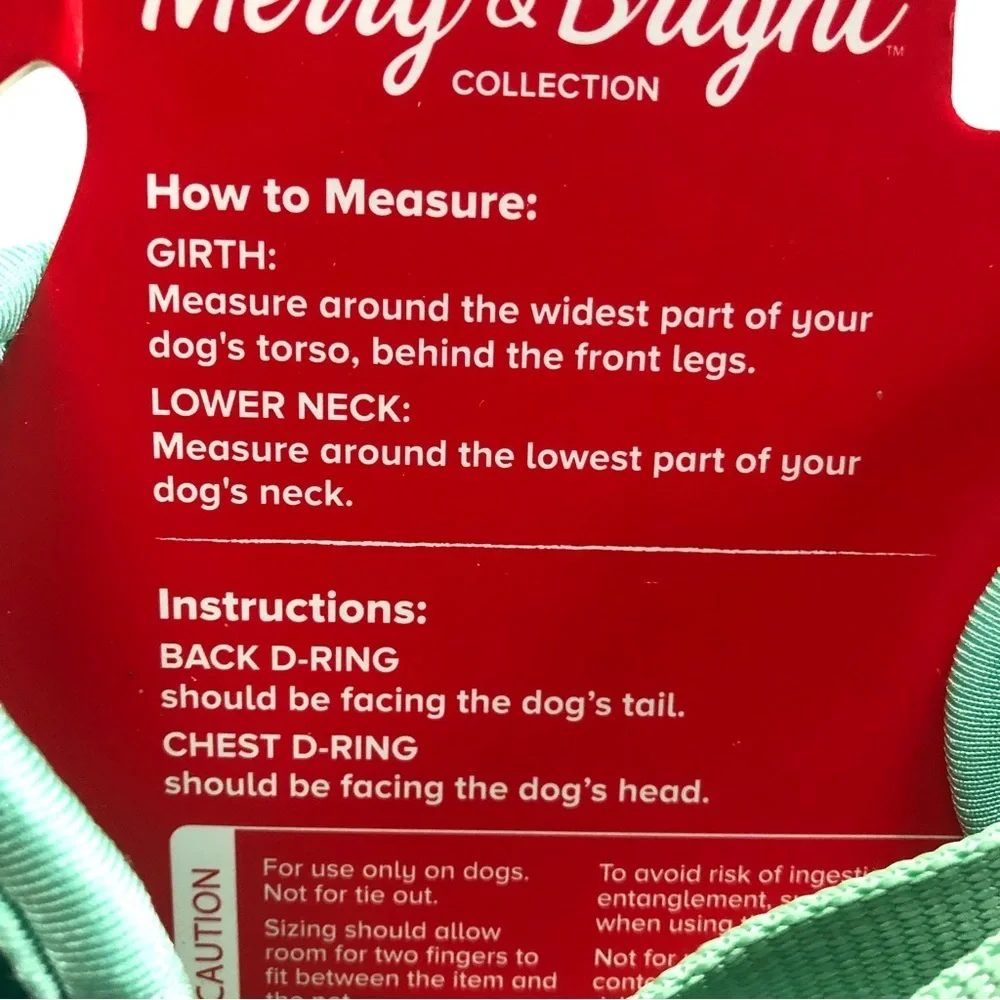 NWT Lights neoprene Christmas Holiday dog harness M